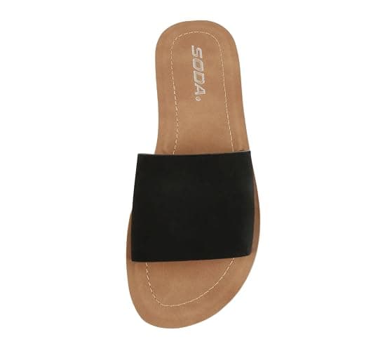 Soda Shoes Efron-S Women Flip Flops Basic Plain Slippers Slip On Sandals Slides Casual Peep Toe Beach thumbnail 6