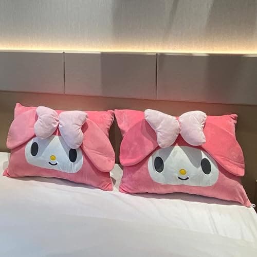 Kawaii Pillowcase,Cotton Pillowcases,Cute Pillow,Pink Bow Pillow Girl Plush Pillow Slips,for Dormitory Decorative Bedroom Livingroom thumbnail 4