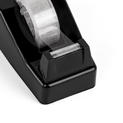 Desktop Tape Dispenser Black with Weighted Nonskid Base - Includes 6 Rolls of Transparent Tape (0.71 Inch x 1000 inches Each) thumbnail 5