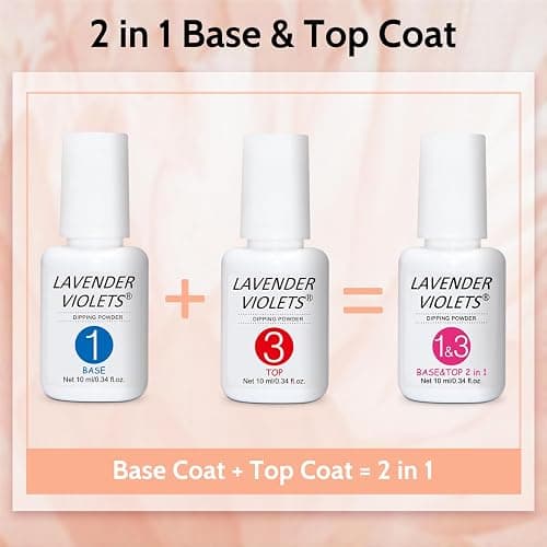 Lavender Violets 12Pcs Dip Powder Nail Kit - 6 Nude Pink Neutral Colors Dipping Powder System with Base & Top Coat Activator for French Manicure at Home M204 thumbnail 7