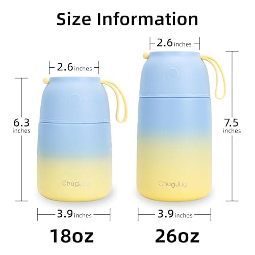 ChugJug Thermo for Hot Food for Adults Kids | Wide Mouth, 26 oz Insulated Food Jar with Spoon, Leakproof Soup Thermo for School Office Travel, Thermal Steel Lunch Container Easy to Carry (Light Blue) thumbnail 2