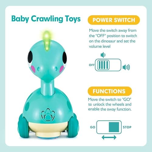 CubicFun Baby Toys 12-18 Months - Touch & Go Musical Light Tummy Time Infant Baby Crawling Toys 12 Months, Toddler Travel Toy for 1 Year Old Boy Christmas Birthday Gifts Stocking Stuffers thumbnail 5