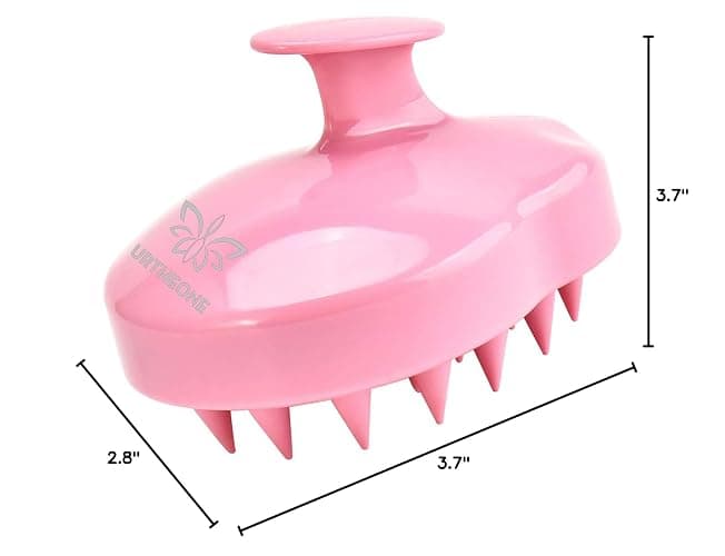 URTHEONE Soft Silicone Hair Scalp Massager Shampoo Brush for Wet Dry Oily Curly Straight Thick Thin Rough Long Short Natural Men Women Kids Pets Hair Care Tools（Pink thumbnail 8