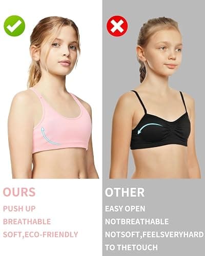 iMuchic Girl Sports Bra Sleeveless Tank Top - Seamless Stretchy Back Crisscross Crop Undershirt Fitness Yoga Bras thumbnail 6