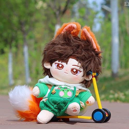 niannyyhouse 20cm Plush Doll Clothes Frog Puppy Lamb Penguin Hoodie Strap Pants 8in Soft Stuffed Plush Toy Dress up (a-1) thumbnail 3