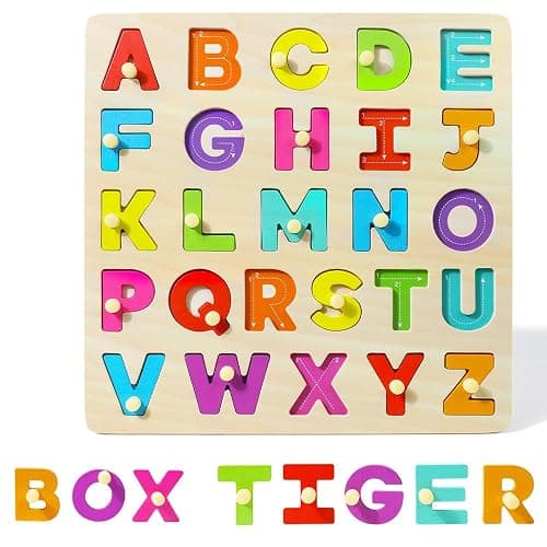 GRINNNIE Toddler Puzzle for 2 3 4 Years Old, Wooden Alphabet Number Peg Puzzles for Preschool Toddlers Age 2-4, Great Learning Puzzle Toy 1st Birthday Gift for Girls Boys thumbnail 3