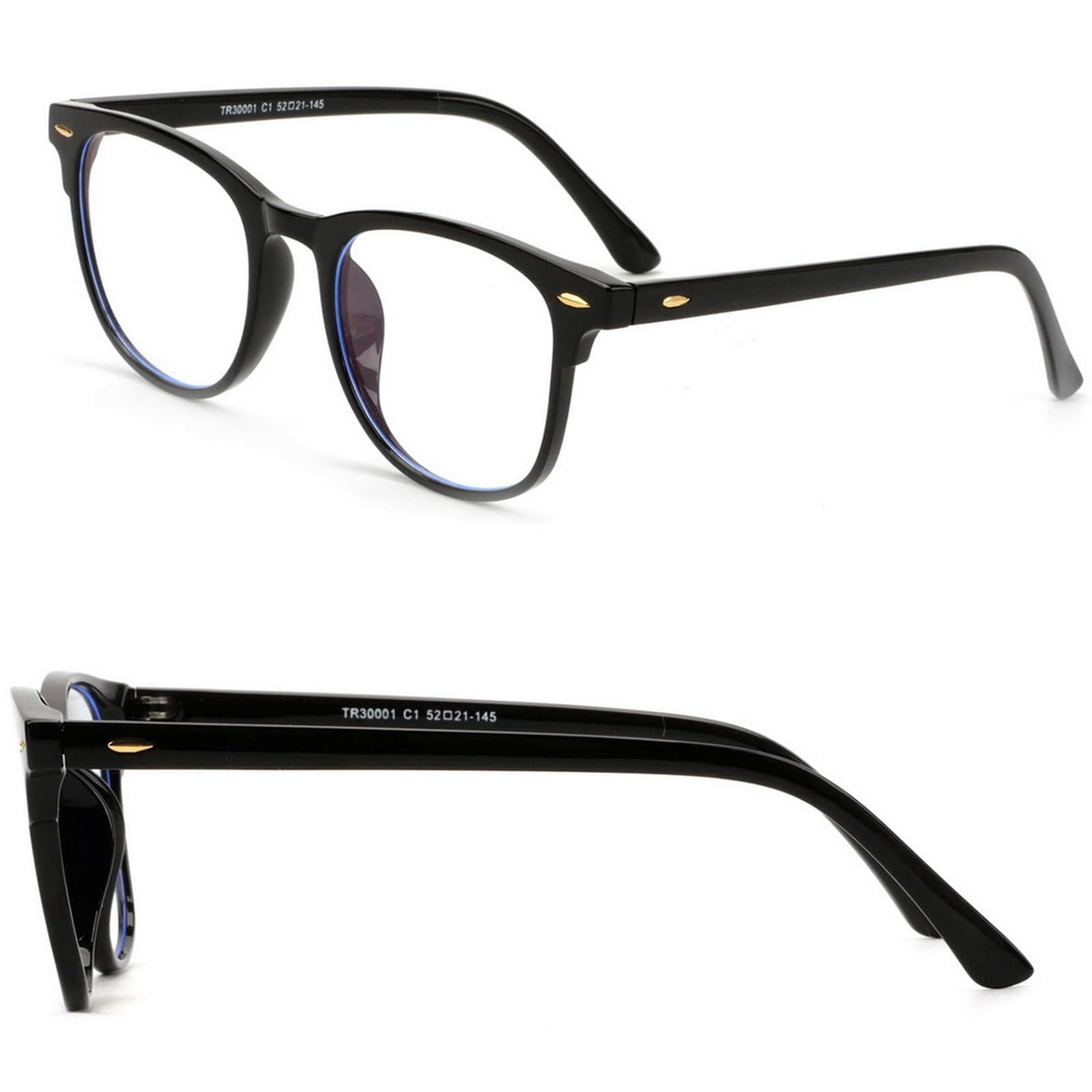 Blue Light Blocking Gaming Glasses Spectacles Anti Eyestrain Glasses Eyewear Retro Vision Care Anti Glare for PC Laptop Gamer Computer Reading - Black thumbnail 3