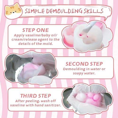 Anergoo Taba Squishes Kit with Pig Bunny Silicone Mold Cookie Mold Squishy Hamster Mold 3" Paw Animal Silicone Molds for Decompression Gift 200g thumbnail 4