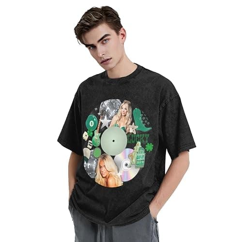 T Shirts for Men Oversized Loose Fit Tshirt Cotton Washed Vintage Tee Unisex Tops thumbnail 3