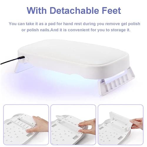 2 In 1 UV LED Nail Lamp with Arm Rest Pillow,48W Manicure Hand Rest Pillow Nail Dryer for Curing Gel Polish and Hand Rest thumbnail 5