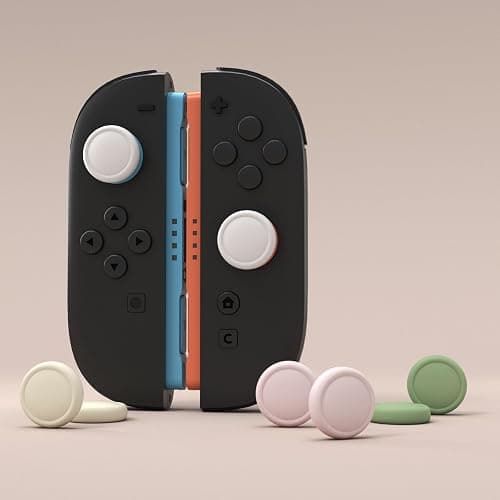 PlayVital Thumb Grips for Nintendo Switch 2, 8-Pack Silicone Joystick Caps for Joycon 2, Cute Accessories Comfort Thumbstick Grip Covers - White & Antique Yellow & Pink & Matcha Green thumbnail 2