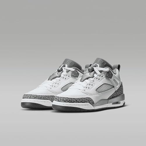 Jordan Spizike Low Big Kids' Shoes (FQ3950-102, White/Anthracite/Wolf Grey/Cool Grey) thumbnail 5