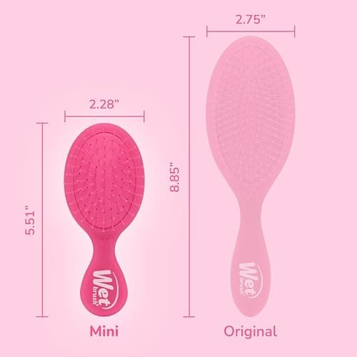 Wet Brush Mini Detangler Hair Brush, Pink Frost, Detangling Travel Hairbrush, Ultra-Soft IntelliFlex Bristles Glide Through Tangles with Ease, Pain-Free, All Hair Types thumbnail 5