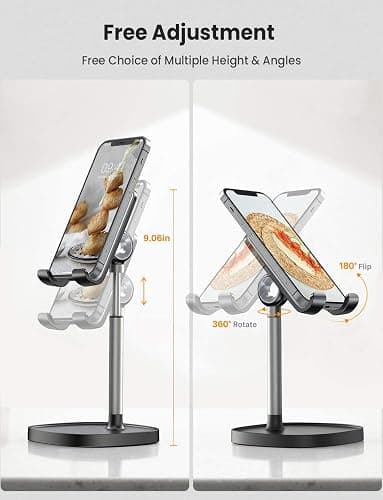 LISEN Cell Phone Stand Adjust for iPhone Phone Holder for Desk, Office Desk Accessories PC Gaming Gifts for Her Essentials Kitchen Gadgets Fit Telephone OtterBox Case Switch iPad Air Tablet 4-10 in thumbnail 3