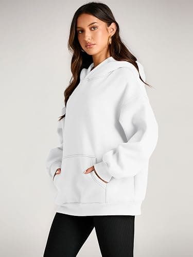 EFAN Womens Hoodies Oversized Sweatshirts Pullover Fleece Sweaters Long Sleeve Winter Fall Outfits Fashion Y2k Clothes - Small - White thumbnail 3