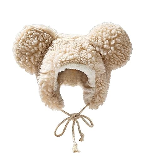 Fuzzy Bear Hat Unisex Fluffy Faux Fur Animal Critter Cap Ushanka Big Ears Beanie for Adult Winter Hats Ear Flaps Lovely Gift - Image 1