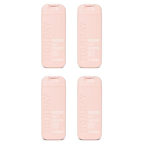 MONDAY Haircare MOISTURE Shampoo + Conditioner with Hyaluronic Acid & Shea Butter for Dry & Dull Hair 90 mL (Dual Set) - Image 1
