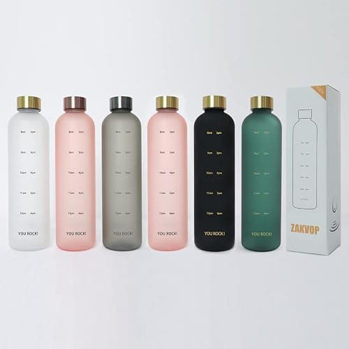 ZAKVOP 32oz Water Bottles with Times to Drink, Motivational Water Bottle with Time Marker, BPA Free Reusable Water Bottle with Hydrating Reminder for Gym Fitness Workout Travel thumbnail 7