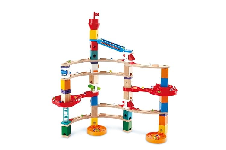 Hape Wooden Quadrilla Super Spirals Marble Run STEM Toy for Kids 4+ Years - Image 1
