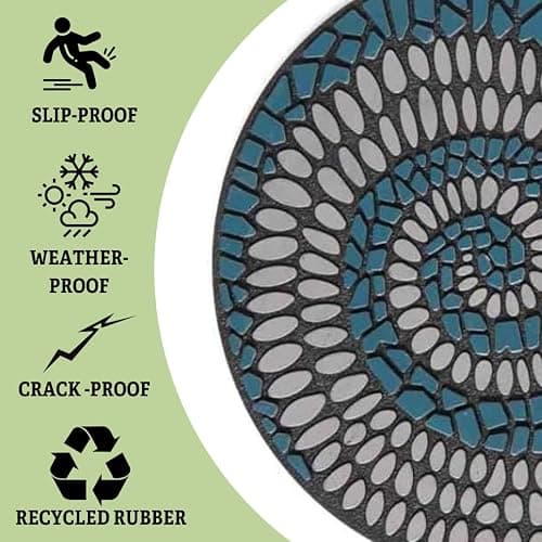 Gardener's Supply Company Recycled Rubber Swirl Stepping Stone for Garden Walkway | Outdoor Patio Décor & Lawn Pathway Landscaping | 12" Diameter x .75" H (Qty: 1 Stone) thumbnail 6