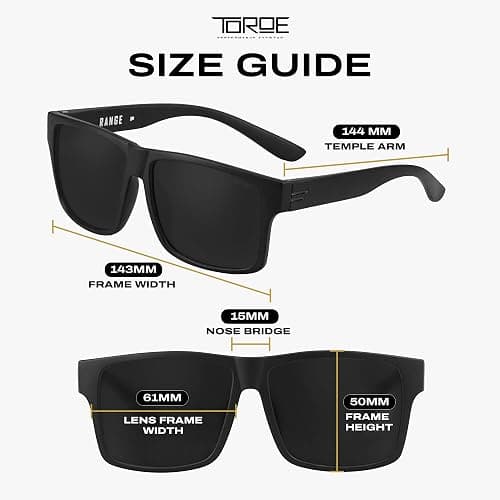 TOROE Super Dark Black Out Polarized Sunglasses Extreme Light Sensitivity Advanced UV Protection C4 Impact Resistant thumbnail 6