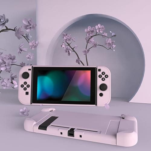 eXtremeRate PlayVital Back Cover for Nintendo Switch Console, NS Joycon Handheld Separable Protector Hard Shell, Dockable Protective Case for Nintendo Switch - Peach Blossom Pink (NOT for Switch 2) thumbnail 4