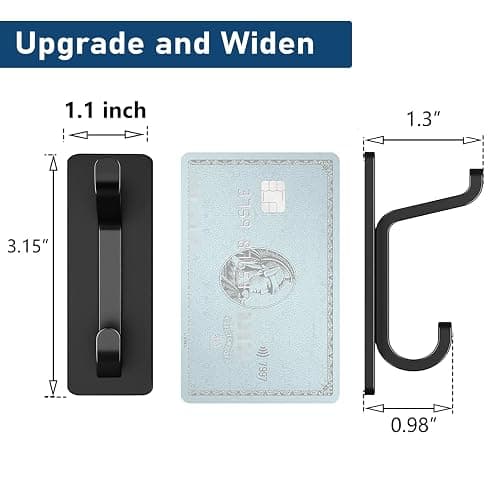 pickpiff Adhesive Hooks for Coat and Towel: 13LB Strong Hanger Stick on Wall and Door, Black 4 Pack thumbnail 2