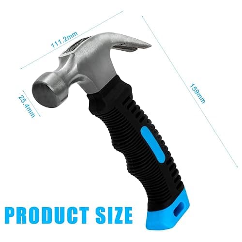 Acooruiteng Claw Hammer Small Hammer 8oz Camping Hammer Comfortable Hammers Tools Stubby Hammer with Anti-Slip Handle for Women DIY Craft Industry Indoor Outdoor Using thumbnail 3