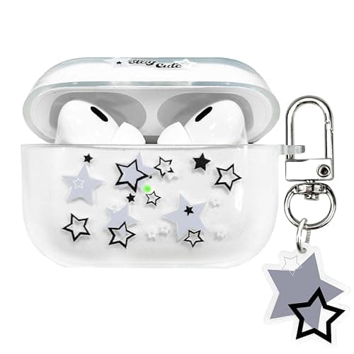 AIIEKZ Compatible with AirPods Pro 2 Case Cover, Kawaii Clear Soft TPU Case with Cute Star Keychain for AirPods Pro 2nd Generation Case for Girls Women (Airpods Pro 2) - Image 1