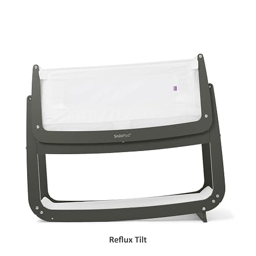 SnuzPod 4 Bedside Crib - Rocking Next to Me Crib with Lift off Bassinet, Lightweight Portable Baby Bed Cot with Zip-Down Wall 3D Breathable Mattress, 6 Height Settings and Comfort Incline Mode, Sage - Sage - Single thumbnail 8