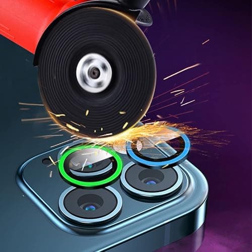 Omorro Compatible for iPhone13 Pro/13 Pro Max Luminous Camera Lens Protector Ultra Thin Film Tempered Glass Camera Screen Protector Shockproof Cover Orange thumbnail 3