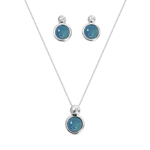 BStones - Brazilian Designed Gold Plated Earrings and Necklace with natural gemstone - Comfy Hypoallergenic Statement Jewelry set for Women 0.7 inch (1,8 cm) Made in Brazil - Image 1