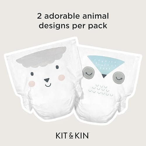 Kit & Kin Premium Eco Baby Nappies Size 1 | Newborn 2-5 kgs / 4-11 lbs | Pack of 228 Nappies | Plant-Based & Hypoallergenic | Superior Leak Protection | Vegan & Cruelty Free thumbnail 2