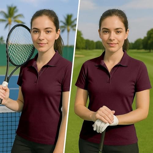 Women's Dry-Fit Golf Polo Shirts 3-Button Golf Polo's in 20 Colors XS-3XL Shirt thumbnail 7