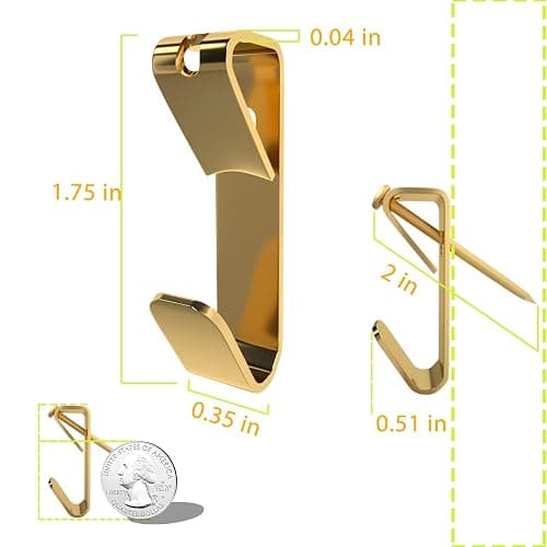 100 lb Picture Hangers, Picture Hooks for Hanging Pictures, 20Pcs Frame Hooks Picture Hangers Heavy Duty Hardware Hanger Kit Wooden Wall Painting Hangers Hooks and Nails for Pictures thumbnail 3