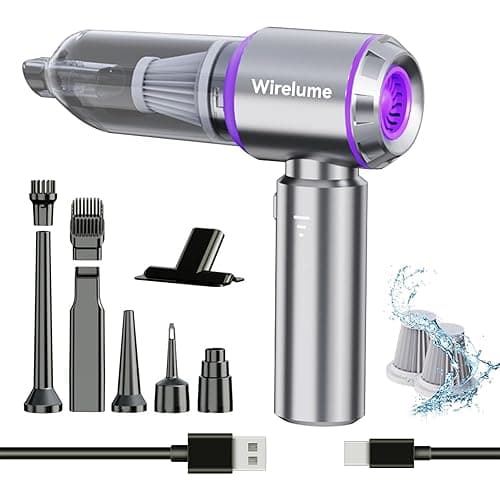 Wirelume Handheld Car Vacuum Cleaner Cordless Powerful 22000Pa Strong Cyclonic Suction Blowing Brushless Motor Portable Rechargable Lightweight for Pet Hair Vehicle Home Office (purple) - Image 1