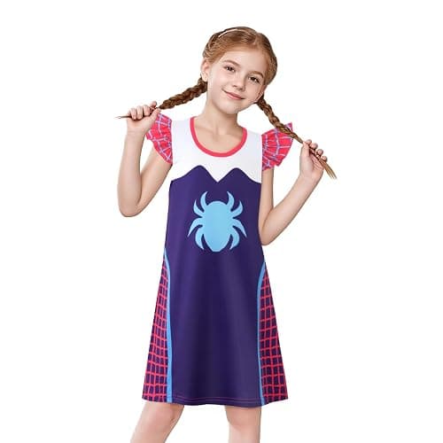Lansidun Kids Girls Casual Dresses Fantasty Dress Ruffle Sleeve Playwear 3-8Years thumbnail 2