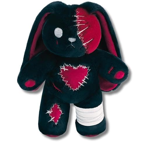PHITECUS Scary Goth Bunny Plush-Creepy Emo Rabbit Stuffed Animal-Horror Plushie Animal - Image 1