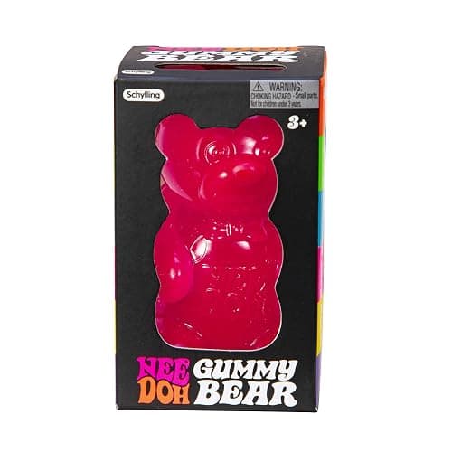 Schylling NeeDoh Gummy Bear - Sensory Fidget Toy with Jelly-Like Filling - 3.5" Tall - Pink (Pack of 1) thumbnail 2