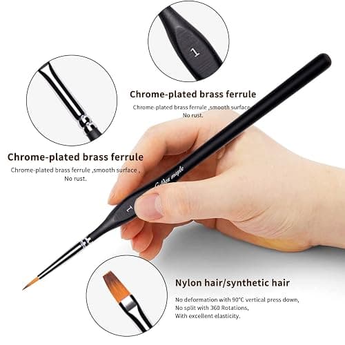 Golden Maple Miniature Paint Brushes, 15PC Model Brushes Micro Detail Paint Brush Set, Fine Detailing for Acrylics, Oils, Watercolors & Paint by Number, Figurine (Black) thumbnail 4