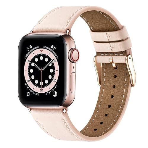 QAZNZ Leather Straps for Apple Watch Strap 40mm 42mm(Series 11 10) 41mm 38mm,Women Men Replacement Strap for Apple Watch Series 9 8 7 6 5 4 3 2 1 & iWatch SE 1/2/3,Ultra 3/2/1 thumbnail 2