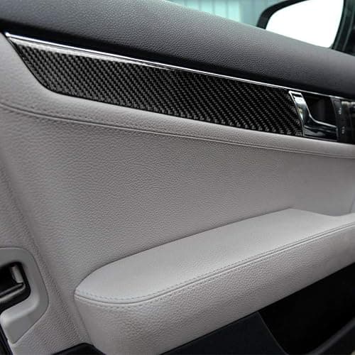 NVCNX Carbon Fiber Compatible with Mercedes-Benz C-Class W204 C250 C300 C350 C63 AMG 2008 2009 2010 2011 2012 2013 2014 Sedan Accessories Door Panel Cover Interior Trim Sticker Decal 4PCs thumbnail 4