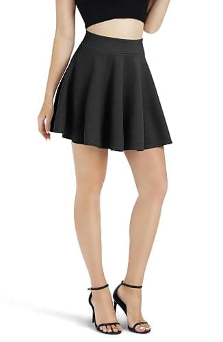 Urban CoCo Women's Basic Versatile Stretchy Flared Casual Mini Skater Skirt thumbnail 2
