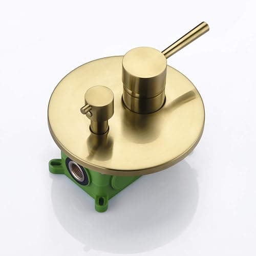 sumerain Brushed Gold Shower Faucet System with high pressure 8 Inches rain shower head and brass hand shower, Rough-In Valve Body and Trim Included - 2 Function - Brushed Gold thumbnail 5