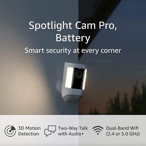 Ring Spotlight Cam Pro, Battery, Home or business security, Retinal 2K Video, Color Night Vision and Two-Way Talk with Audio+, White thumbnail 5