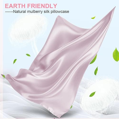 Mulberry Silk Pillow Cases Standard Size with Hidden Zipper, Ultra Smooth and Soft Breathable Cooling Silk Satin Pillowcase for Hair and Skin, Gifts for Women Men (Lavender, 20x26 Inches, 1 Pack) thumbnail 3