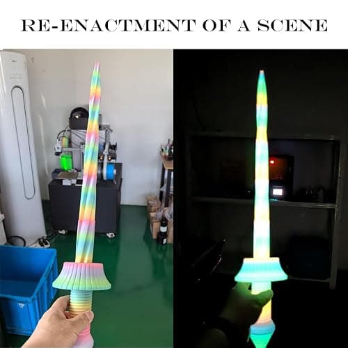 FLASHFORGE Glow in The Dark Rapid PLA Filament 1.75mm, Luminous Melody Fast Color Change Multicolored Rainbow Filament, Max 500mm/s High-Speed Printing, High Brightness and Long-lasting Glowing Effect thumbnail 8