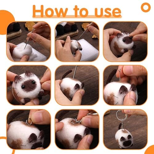 Mayboos Needle Felting Kit,3 Pieces Making Wool Needle Felting Starter Kit with Instruction,Felting Foam Mat and DIY Needle Felting Supply for DIY Craft Animal Home Decoration thumbnail 4