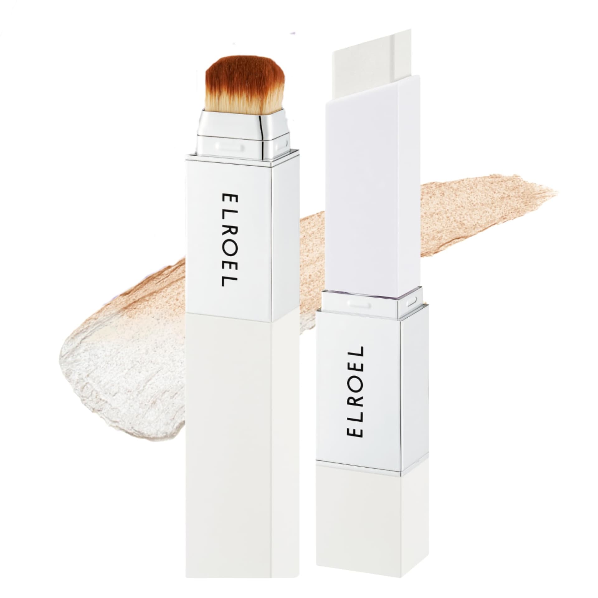 Blanc Cover Cream Stick V White - Korean Color-Changing Foundation Stick with Volufiline - Medium to Full Coverage Dewy Finish Base Makeup - Dual-Ended with Detachable Brush (202) - Image 1