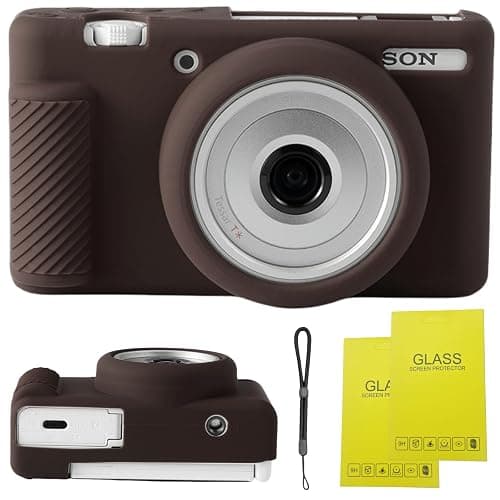 SZHSYJY Camera Case for Sony ZV-1F/ ZV-1 II/ZV-1M2 Digital Camera,ZV1F Soft Silicone Protective Bag,Anti-Scratch Slim Fit Soft Sleeve with ZV1 F Screen Protector and Strap Wrist. (Brown) - Image 1